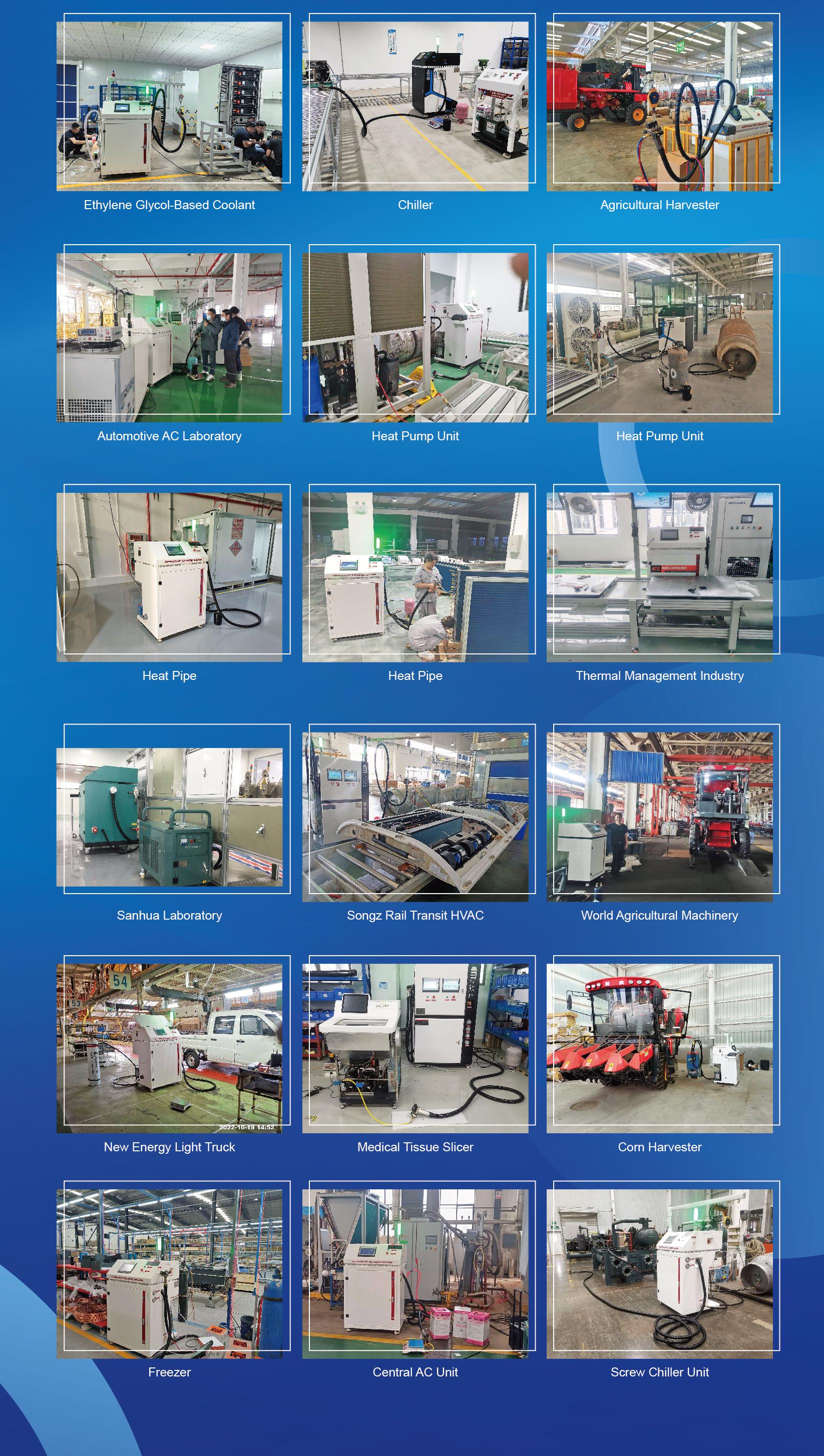 Refrigerant charging Machine Industry Applications